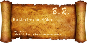 Bettelheim Réka névjegykártya